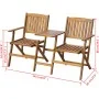 Folding garden bench with table 140 cm solid acacia wood by , garden benches - Ref: Foro24-42654, Price: 127,30 €, Discount: %
