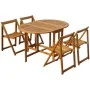 Klappbare Garten-Essgruppe 5-teilig aus massivem Akazienholz von , Gartensets - Ref: Foro24-45594, Preis: 274,91 €, Rabatt: %