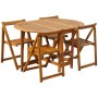 Folding garden dining set 5 pieces solid acacia wood by , Garden sets - Ref: Foro24-45594, Price: 262,29 €, Discount: %