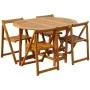 Klappbare Garten-Essgruppe 5-teilig aus massivem Akazienholz von , Gartensets - Ref: Foro24-45594, Preis: 274,91 €, Rabatt: %