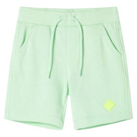 Pantalones cortos infantiles con cordón verde chillón 116