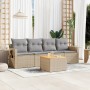 Gartensofa-Set mit 5-teiligen Kissen aus synthetischem Rattan in Beige. von , Modulare Sofas für den Außenbereich - Ref: Foro...