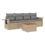 Juego de sofás jardín con cojines 5 pzas ratán sintético beige by , Modular outdoor sofas - Ref: Foro24-3224442, Price: 301,8...