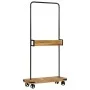 Perchero con ruedas madera maciza mango y hierro 90x35x190 cm by , Hat and coat racks - Ref: Foro24-358580, Price: 115,36 €, ...