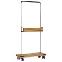 Rollgarderobe aus massivem Mangoholz und Eisen 90x35x190 cm von , Hut- und Garderobenständer - Ref: Foro24-358580, Preis: 116...