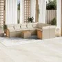 Gartensofa-Set mit 10-teiligen beigen Kissen aus synthetischem Rattan. von , Gartensets - Ref: Foro24-3227990, Preis: 658,28 ...