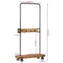 Perchero con ruedas madera maciza mango y hierro 90x35x190 cm by , Hat and coat racks - Ref: Foro24-358580, Price: 115,36 €, ...