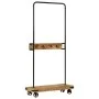 Perchero con ruedas madera maciza mango y hierro 90x35x190 cm by , Hat and coat racks - Ref: Foro24-358580, Price: 115,36 €, ...