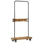 Rollgarderobe aus massivem Mangoholz und Eisen 90x35x190 cm von , Hut- und Garderobenständer - Ref: Foro24-358580, Preis: 116...