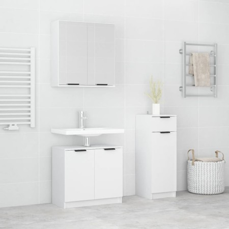 3-teiliges Badezimmermöbelset aus weißem Sperrholz von , Badezimmermöbel - Ref: Foro24-3115868, Preis: 181,45 €, Rabatt: %