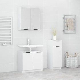White plywood 3-piece bathroom furniture set by , Bathroom furniture - Ref: Foro24-3115868, Price: 181,45 €, Discount: %