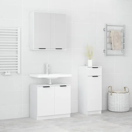 3-teiliges Badezimmermöbelset aus weißem Sperrholz von , Badezimmermöbel - Ref: Foro24-3115868, Preis: 176,31 €, Rabatt: %