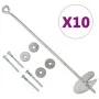 Ground anchors 10 pcs galvanized metal 10x60 cm by vidaXL, Spikes for anchoring in the ground - Ref: Foro24-145503, Price: 54...