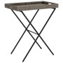 Gray synthetic rattan folding tray table 65x40x75 cm by , Garden tables - Ref: Foro24-365129, Price: 42,17 €, Discount: %