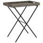 Gray synthetic rattan folding tray table 65x40x75 cm by , Garden tables - Ref: Foro24-365129, Price: 47,63 €, Discount: %