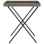 Gray synthetic rattan folding tray table 65x40x75 cm by , Garden tables - Ref: Foro24-365129, Price: 42,17 €, Discount: %