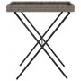 Gray synthetic rattan folding tray table 65x40x75 cm by , Garden tables - Ref: Foro24-365129, Price: 47,63 €, Discount: %
