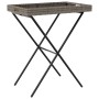 Gray synthetic rattan folding tray table 65x40x75 cm by , Garden tables - Ref: Foro24-365129, Price: 40,70 €, Discount: %