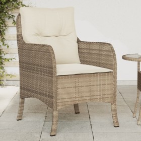 Sillones de jardín con cojines 2 uds ratán sintético beige