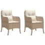 Sillones de jardín con cojines 2 uds ratán sintético beige de , Sillas de jardín - Ref: Foro24-365148, Precio: 221,32 €, Desc...