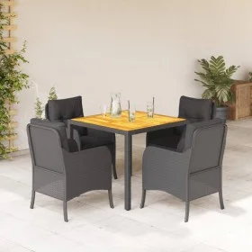 5-teiliges Gartenmöbel-Set mit schwarzen synthetischen Rattankissen von , Gartensets - Ref: Foro24-3211867, Preis: 538,11 €, ...