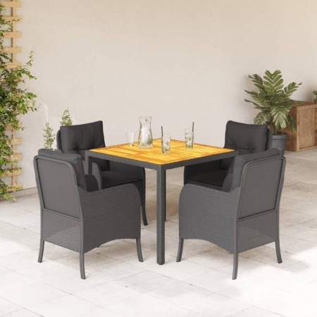 Set de muebles jardín 5 pzas con cojines ratán sintético negro de , Conjuntos de jardín - Ref: Foro24-3211867, Precio: 537,47...