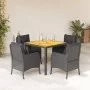 5-teiliges Gartenmöbel-Set mit schwarzen synthetischen Rattankissen von , Gartensets - Ref: Foro24-3211867, Preis: 538,11 €, ...