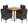 5-teiliges Gartenmöbel-Set mit schwarzen synthetischen Rattankissen von , Gartensets - Ref: Foro24-3211867, Preis: 537,47 €, ...