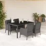 5-teiliges Gartenmöbel-Set mit schwarzen synthetischen Rattankissen von , Gartensets - Ref: Foro24-3211850, Preis: 554,52 €, ...
