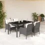 5-teiliges Gartenmöbel-Set mit schwarzen synthetischen Rattankissen von , Gartensets - Ref: Foro24-3211844, Preis: 521,36 €, ...