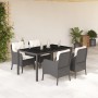 5-teiliges Gartenmöbel-Set mit schwarzen synthetischen Rattankissen von , Gartensets - Ref: Foro24-3211844, Preis: 573,50 €, ...
