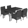 5-teiliges Gartenmöbel-Set mit schwarzen synthetischen Rattankissen von , Gartensets - Ref: Foro24-3211850, Preis: 588,82 €, ...