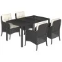 5-teiliges Gartenmöbel-Set mit schwarzen synthetischen Rattankissen von , Gartensets - Ref: Foro24-3211844, Preis: 521,36 €, ...