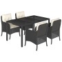 5-teiliges Gartenmöbel-Set mit schwarzen synthetischen Rattankissen von , Gartensets - Ref: Foro24-3211844, Preis: 573,50 €, ...