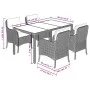 5-teiliges Gartenmöbel-Set mit schwarzen synthetischen Rattankissen von , Gartensets - Ref: Foro24-3211844, Preis: 521,36 €, ...