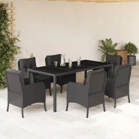 7-piece garden dining set and black synthetic rattan cushions by , Garden sets - Ref: Foro24-3211852, Price: 784,69 €, Discou...