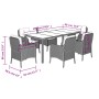 7-piece garden dining set and black synthetic rattan cushions by , Garden sets - Ref: Foro24-3211852, Price: 784,18 €, Discou...