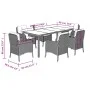 7-piece garden dining set and black synthetic rattan cushions by , Garden sets - Ref: Foro24-3211852, Price: 784,69 €, Discou...