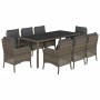 Set comedor jardín 9 pzas y cojines ratán sintético gris | Foro24.es | Tu tienda online para hogar, jardín y más Foro24.es