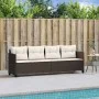 Lounger with brown synthetic rattan cushions by , Loungers - Ref: Foro24-368327, Price: 212,23 €, Discount: %