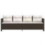 Lounger with brown synthetic rattan cushions by , Loungers - Ref: Foro24-368327, Price: 215,94 €, Discount: %