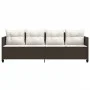 Lounger with brown synthetic rattan cushions by , Loungers - Ref: Foro24-368327, Price: 212,23 €, Discount: %
