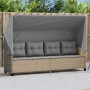 Sonnenliege mit Verdeck und beigen synthetischen Rattankissen von , Liegen - Ref: Foro24-368338, Preis: 196,70 €, Rabatt: %