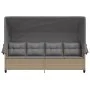 Sun lounger with hood and beige synthetic rattan cushions by , Loungers - Ref: Foro24-368338, Price: 241,40 €, Discount: %