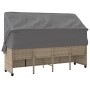 Sun lounger with hood and beige synthetic rattan cushions by , Loungers - Ref: Foro24-368338, Price: 215,43 €, Discount: %