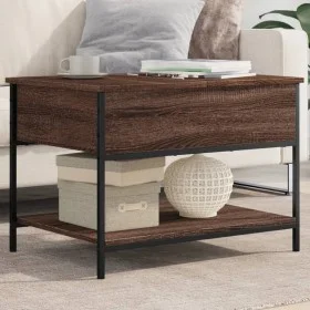 Oak brown metal engineered wood coffee table 70x50x50 cm by , Coffee table - Ref: Foro24-845345, Price: 54,21 €, Discount: %