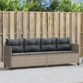 Sun lounger with light gray synthetic rattan cushions by , Loungers - Ref: Foro24-368331, Price: 213,08 €, Discount: %