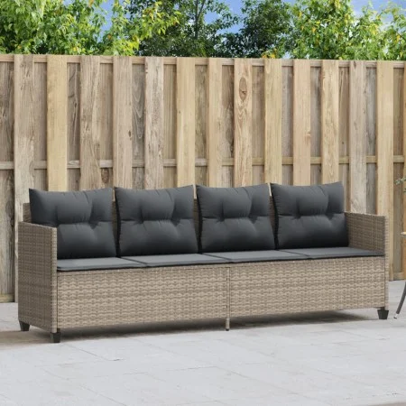 Sun lounger with light gray synthetic rattan cushions by , Loungers - Ref: Foro24-368331, Price: 213,08 €, Discount: %
