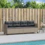 Sun lounger with light gray synthetic rattan cushions by , Loungers - Ref: Foro24-368331, Price: 213,08 €, Discount: %