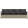 Sun lounger with light gray synthetic rattan cushions by , Loungers - Ref: Foro24-368331, Price: 213,08 €, Discount: %